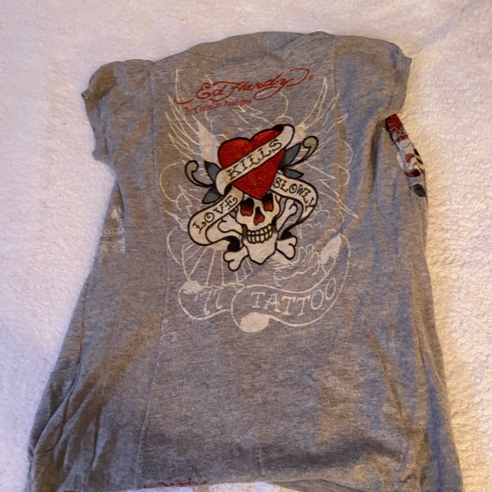 Ed hardy short sleeve cardigan